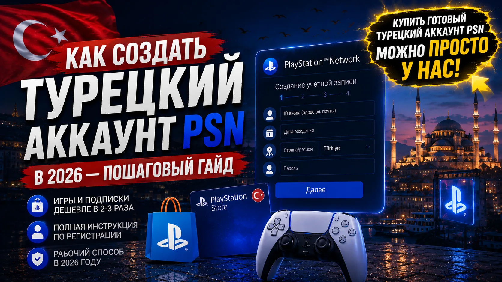 Как создать турецкий аккаунт PSN в 2026 — пошаговый гайд
